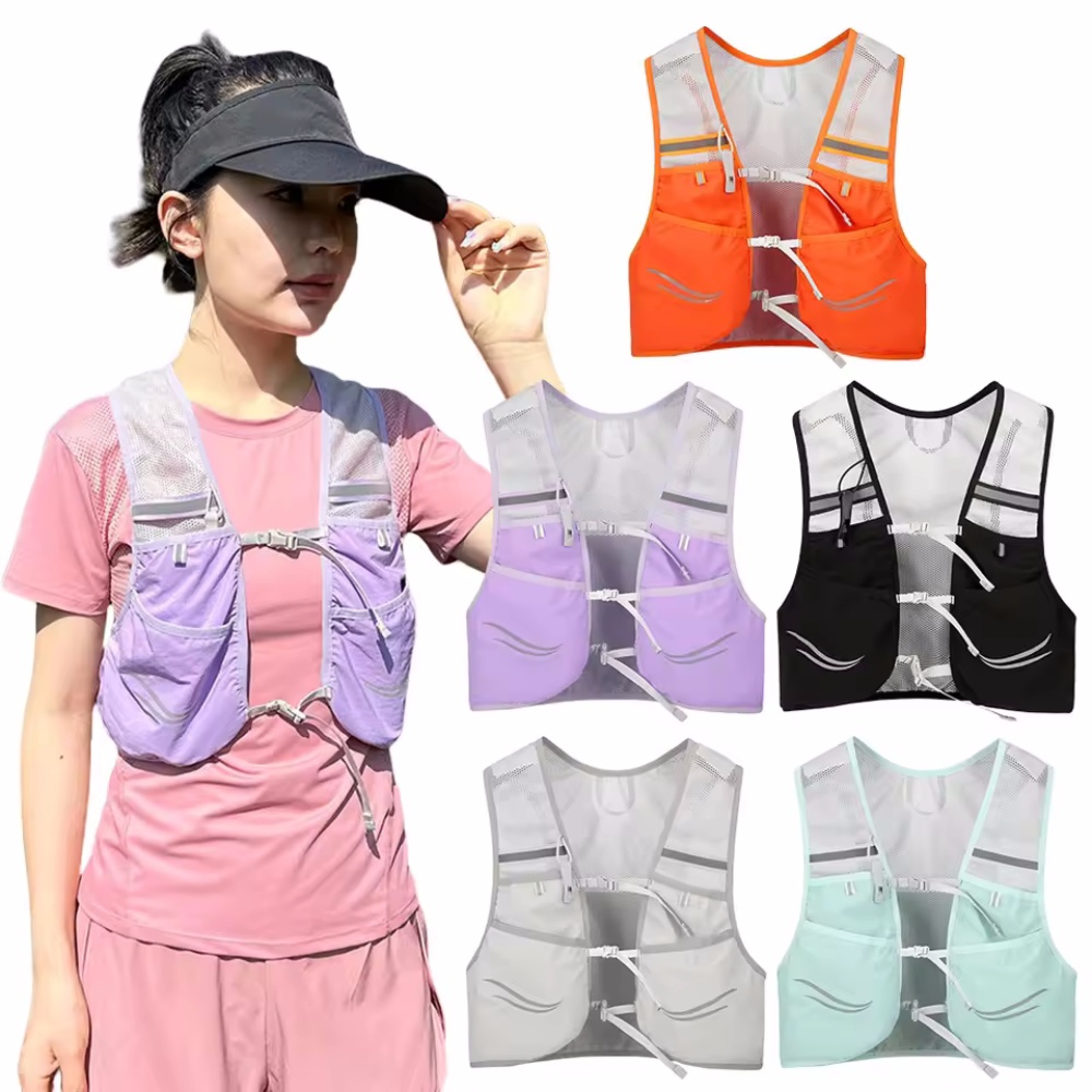 Hydration Vest - 反射ランニングベスト水分補給ランニングチェストバッグ超軽量サイクリングベスト携帯電話カードバッグ男性女性屋外