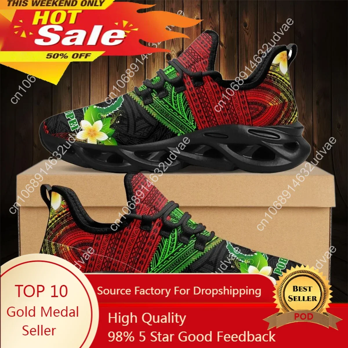 Running Shoes Women - ポリネシアポンペイプルメリアデザインレディースクッションメッシュシューズ夏通気性エアランニングスニーカーカジュアルテニス