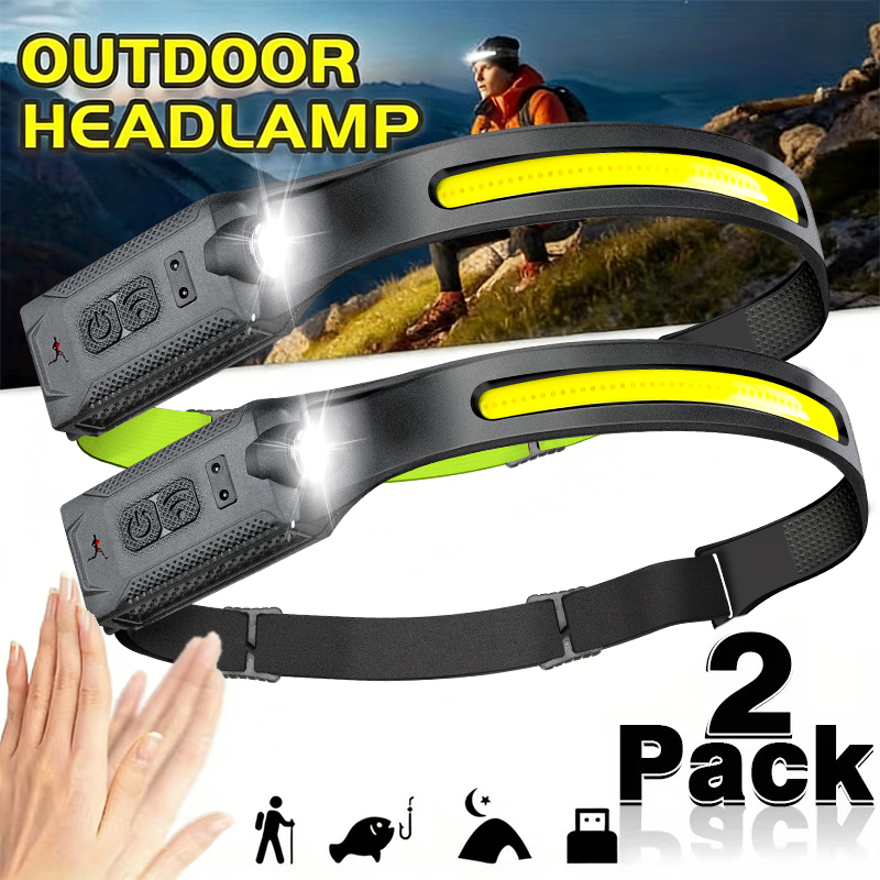 Running Headlamp - LED ヘッドランプ充電式 3 モード照明ヘッドライト懐中電灯内蔵バッテリーランニングライト屋外キャンプ用緊急ランプ
