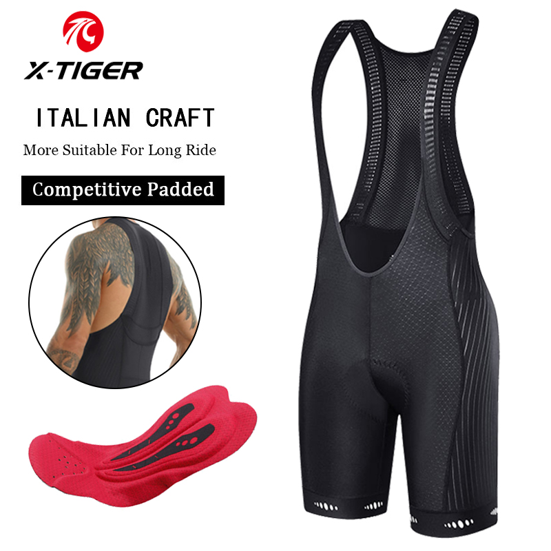 Race Bib - 通気性のあるプロのサイクリングショーツ,ジェルパッド入りショーツ,トライアスロン,プロX-TIGER