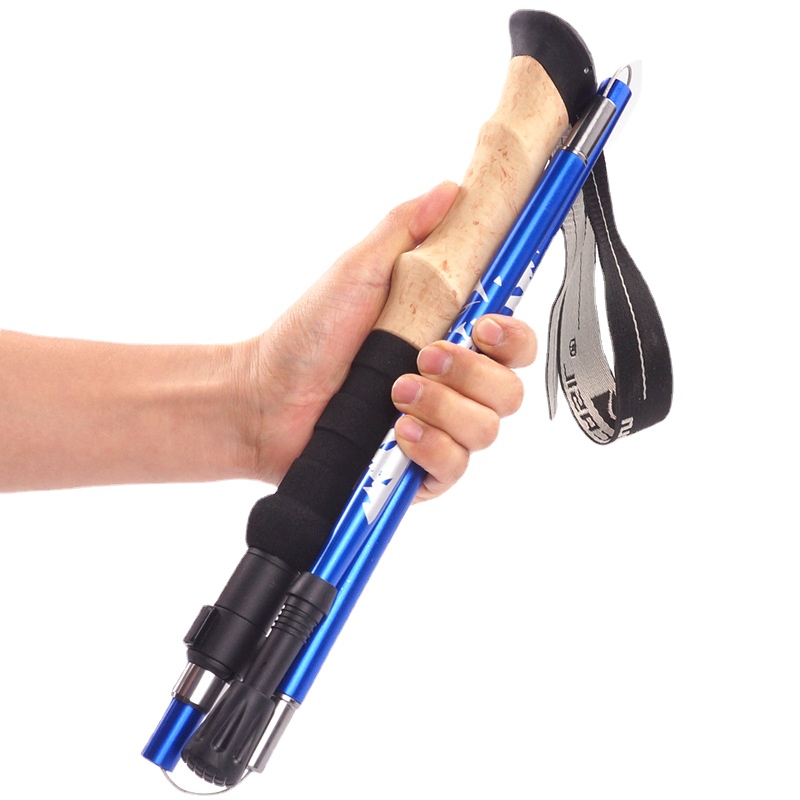 Trekking Pole Carbon - カーボンファイバー5段式超軽量トレッキングポール ウォーキングスティック トレイルランニング ハイキング アルペンストック 折りたたみ式