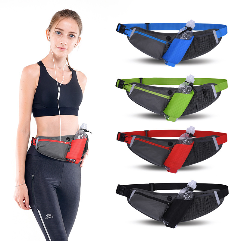 Running Belt - 軽量ナイロン素材を使用した多機能ウォーターボトルチェストバッグ、マラソン用ベルトバッグ、防水仕様のスポーツランニング用携帯電話用ウエストバッグ。
