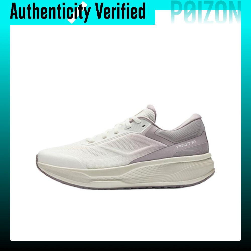 Running Shoes Men - アンタ・シェン・シン12、クッション性に優れた軽量ローカット・トレーニング・ランニングシューズ、レディース、アイボリーホワイト、マジックカーペットグレー、122537718-9
