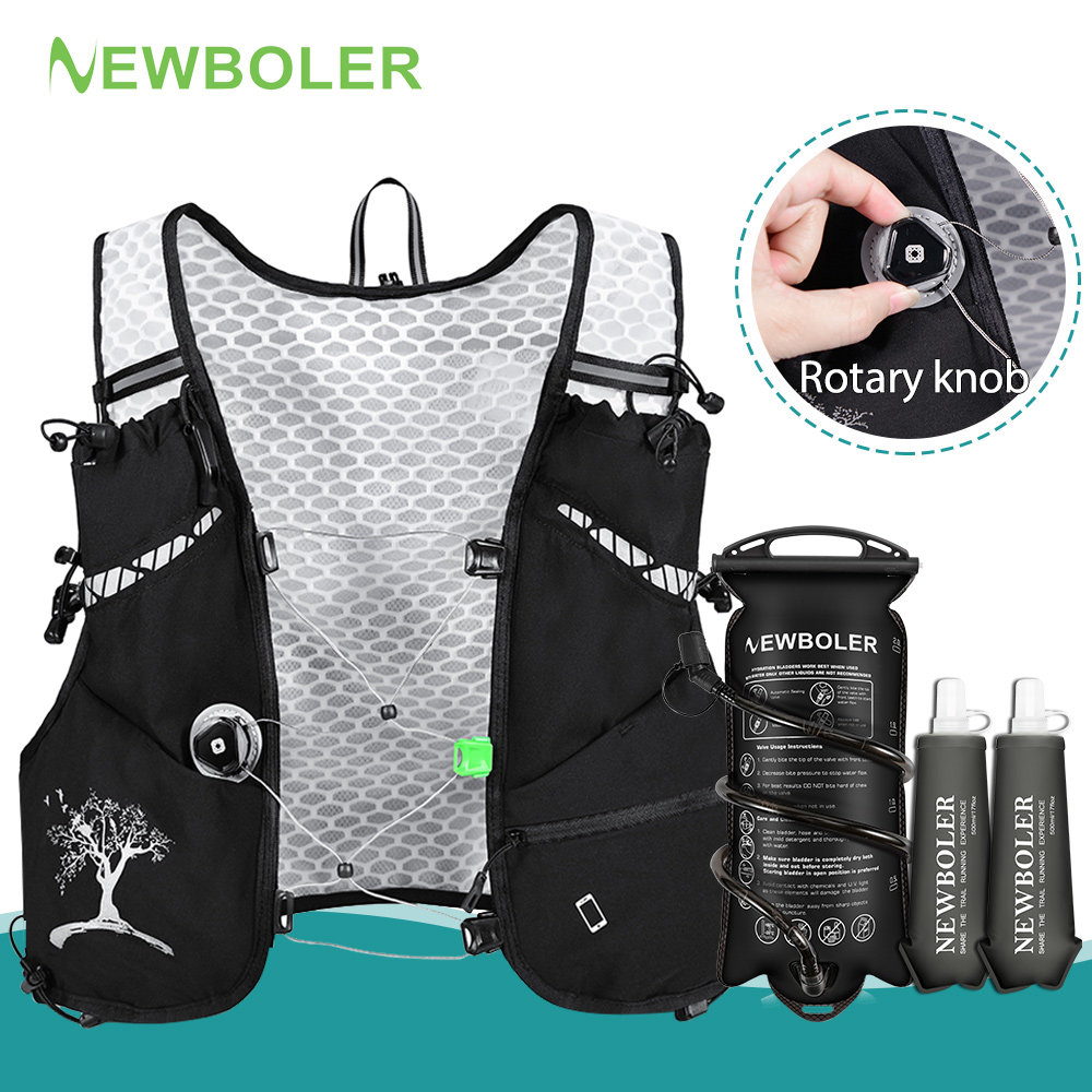 Hydration Vest - NEWBOLER 8L アウトドアトレイルランニングバックパック超軽量女性男性ランニングレース水分補給ベストマラソンバイクバッグマラソンハイキング用