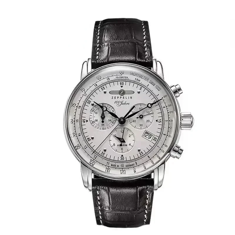 Running Watch - 2026 ニューゼペリン自動日付腕時計三眼ランセコンド多機能タイミングビジネスレジャークォーツメンズ腕時計