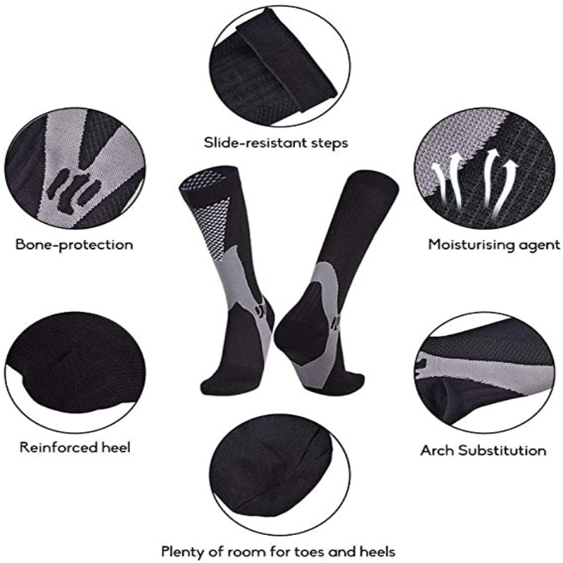 3 ペア/パック圧縮ソックスハイスポーツカーフソックス女性男 - Sports Socks のレビューと価格