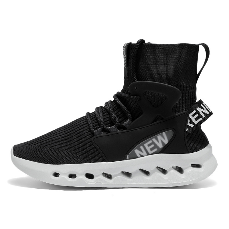 トレンドメンズハイカットソックスシューズ通気性メッシュ厚底ト - Running Shoes Men のレビューと価格