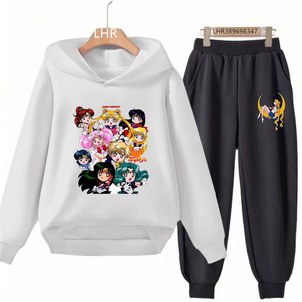 秋のセーラームーン柄のパーカー、女の子用、ピンク、3歳から1 - Running Gear Kids のレビューと価格