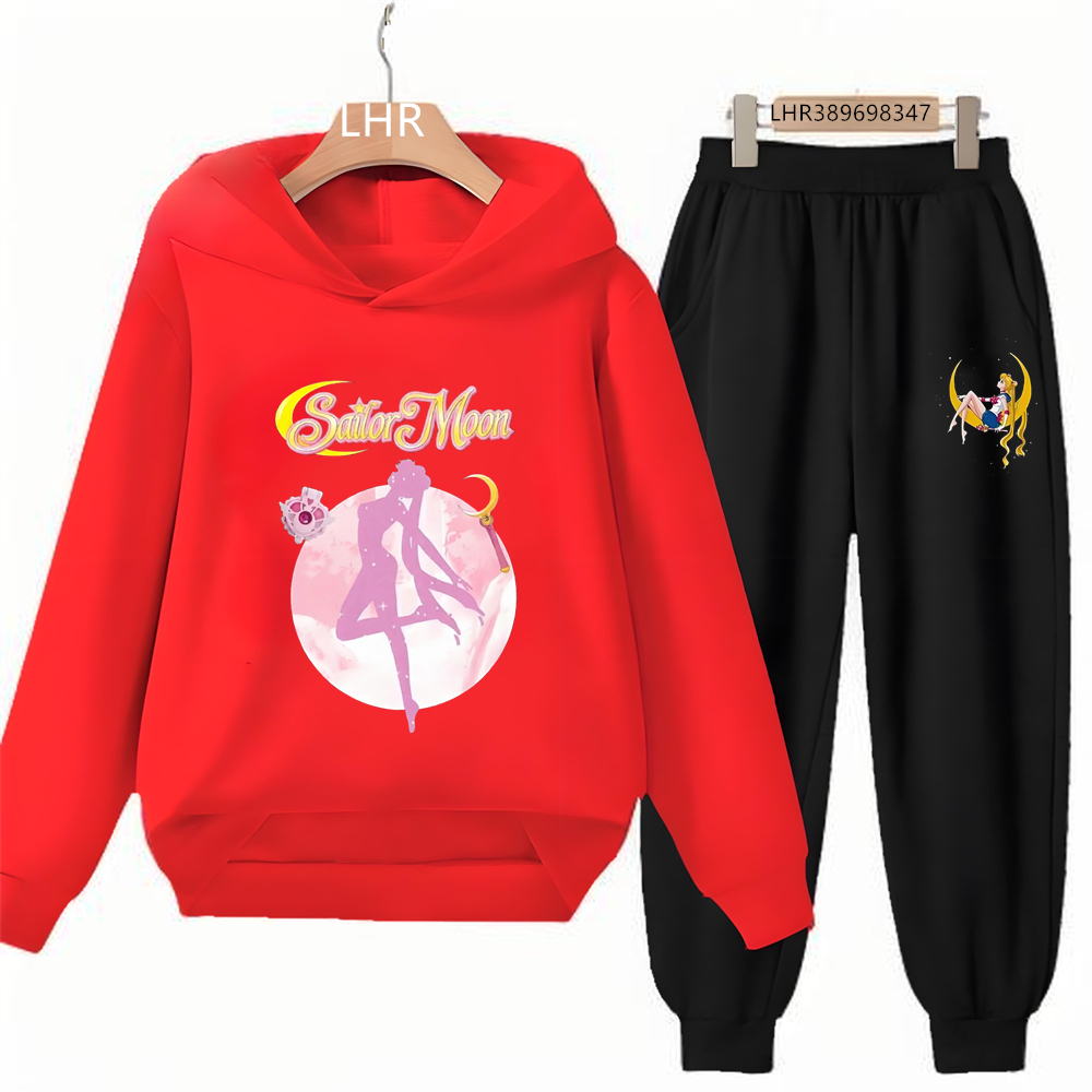 秋のセーラームーン柄のパーカー、女の子用、ピンク、3歳から1 - Running Gear Kids のレビューと価格