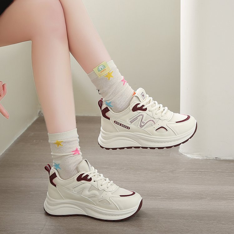 春と秋の女性用ホワイトスポーツシューズ2026新作軽量厚底ラ - Running Shoes Women のレビューと価格