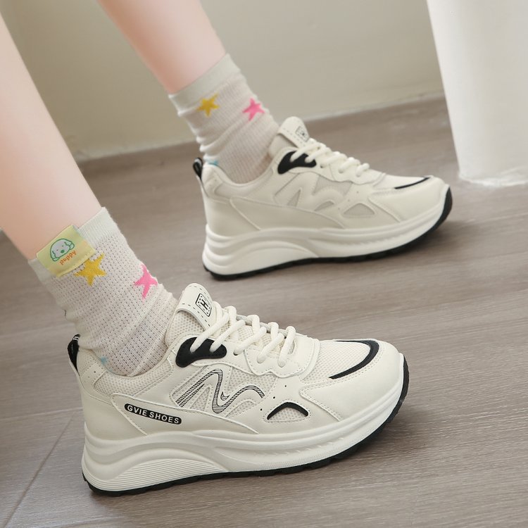 春と秋の女性用ホワイトスポーツシューズ2026新作軽量厚底ラ - Running Shoes Women のレビューと価格