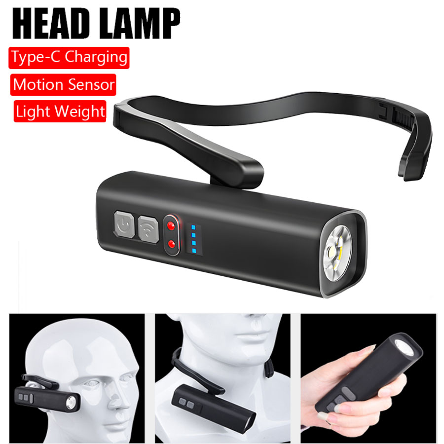 超高輝度イヤークリップヘッドランプ USB 充電式センサーヘ - Running Headlamp のレビューと価格