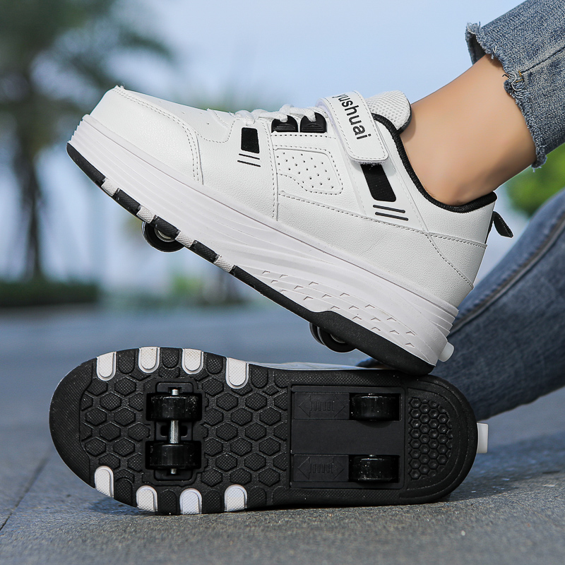 子供用4輪ローラーシューズ、格納式の車輪が付いたスニーカー。 - Running Shoes Men のレビューと価格