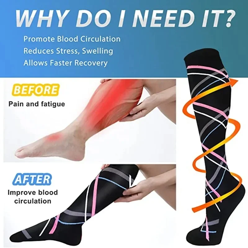 男女兼用コンプレッションソックス 男性と女性用 医療用 糖尿 - Sports Socks のレビューと価格
