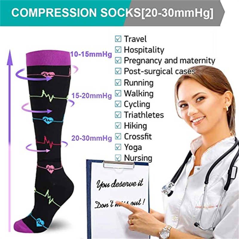 男女兼用コンプレッションソックス 男性と女性用 医療用 糖尿 - Sports Socks のレビューと価格