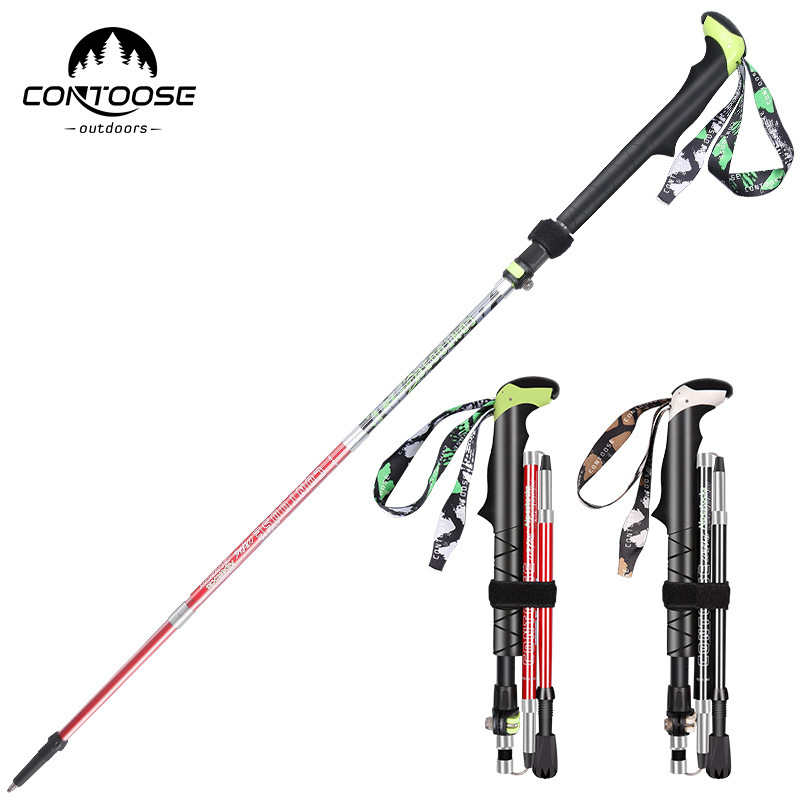 カーボンファイバー折りたたみ式トレッキングポール、5段階調整 - Trekking Pole Carbon のレビューと価格