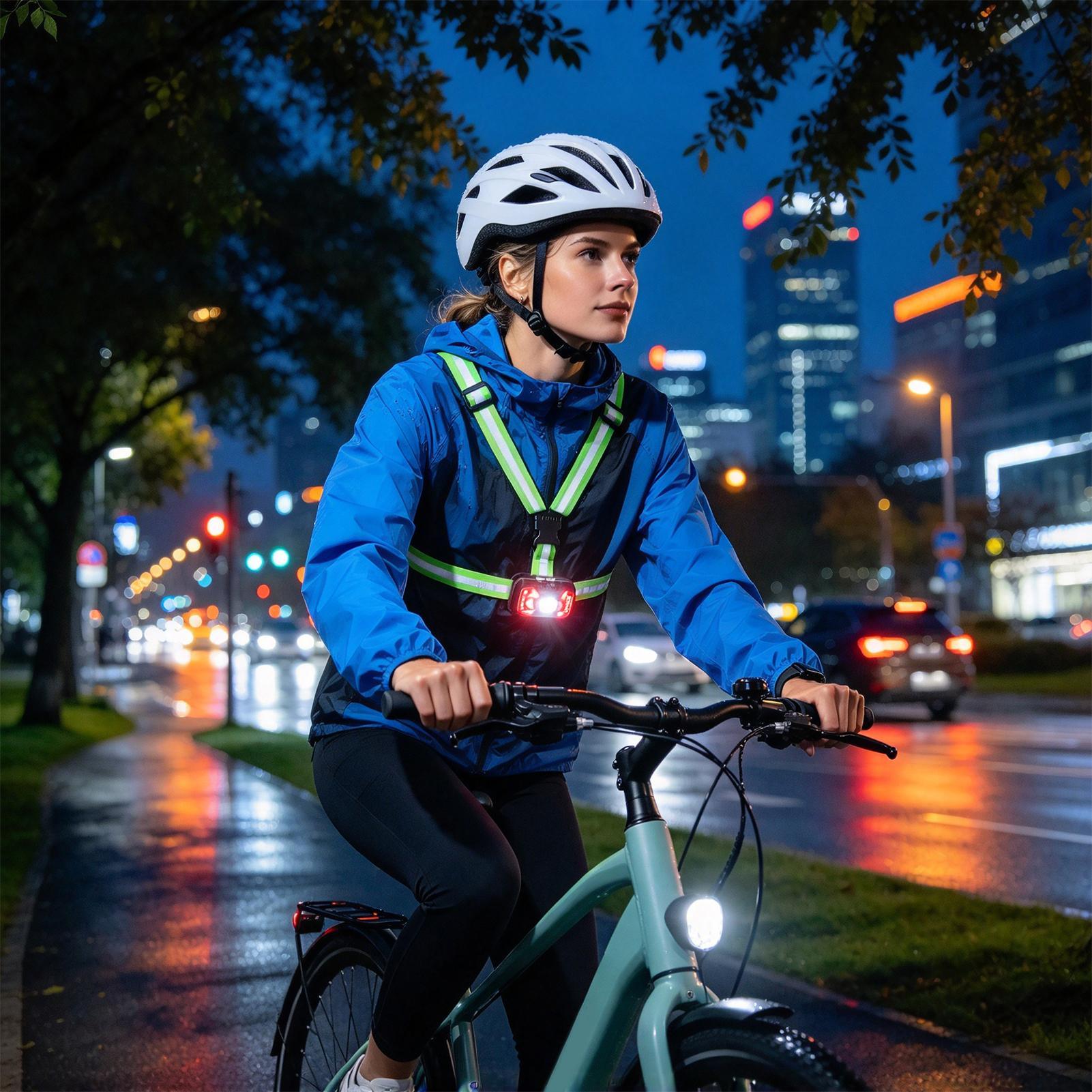 反射素材を使用したランニングベスト。LEDライト付きで視認性 - Running Visibility Gear のレビューと価格