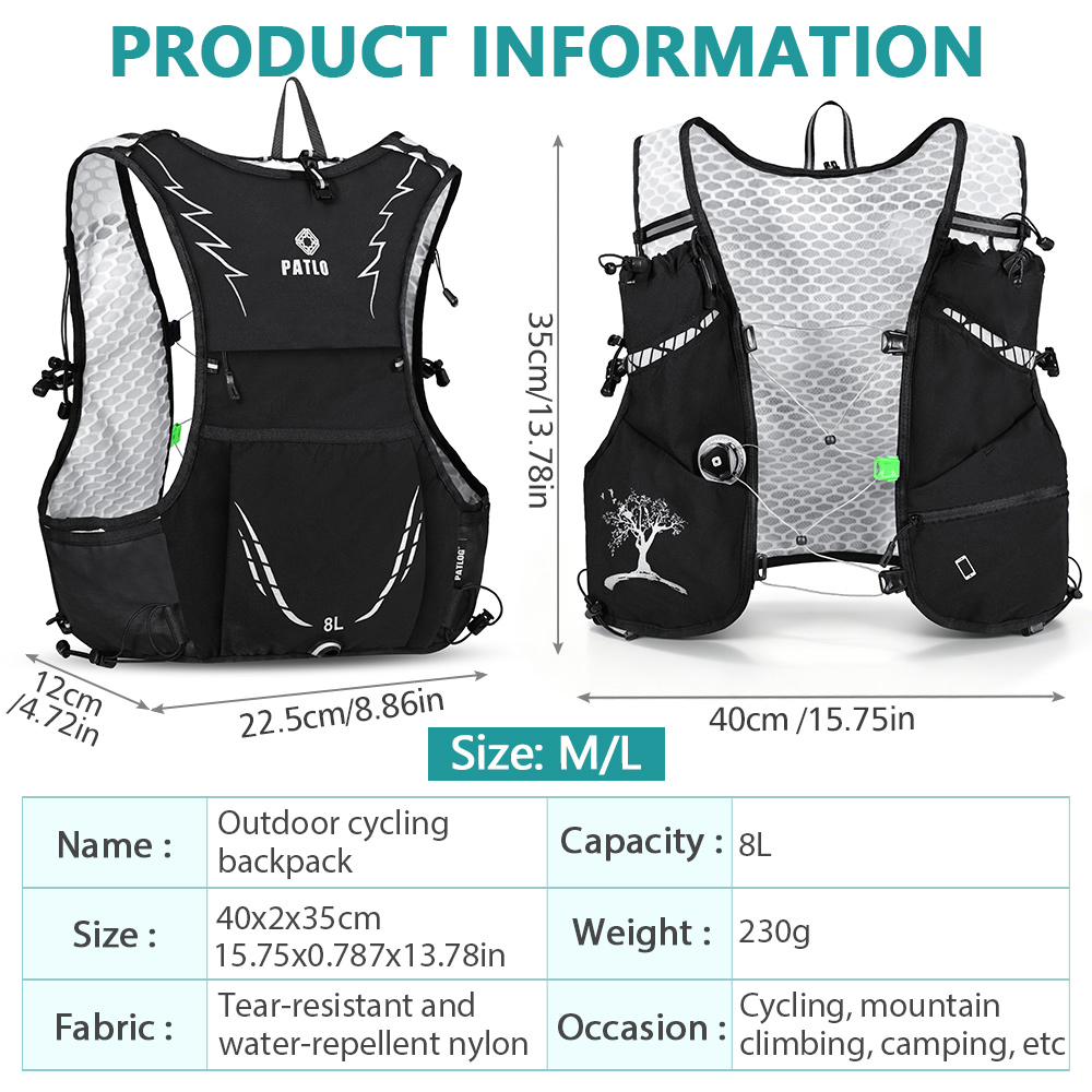 NEWBOLER 8L アウトドアトレイルランニングバックパ - Hydration Vest のレビューと価格